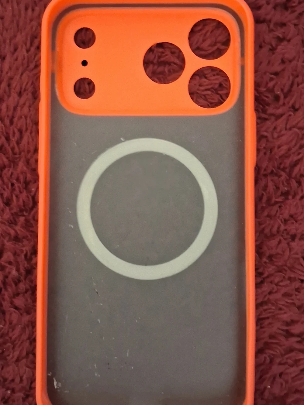 Orange MagSafe-Compatible Clear Phone Case